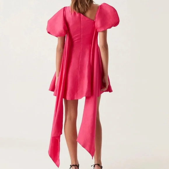 Aje Pink Asymmetrical One Shoulder Cocktail Dress - Picture 4 of 10
